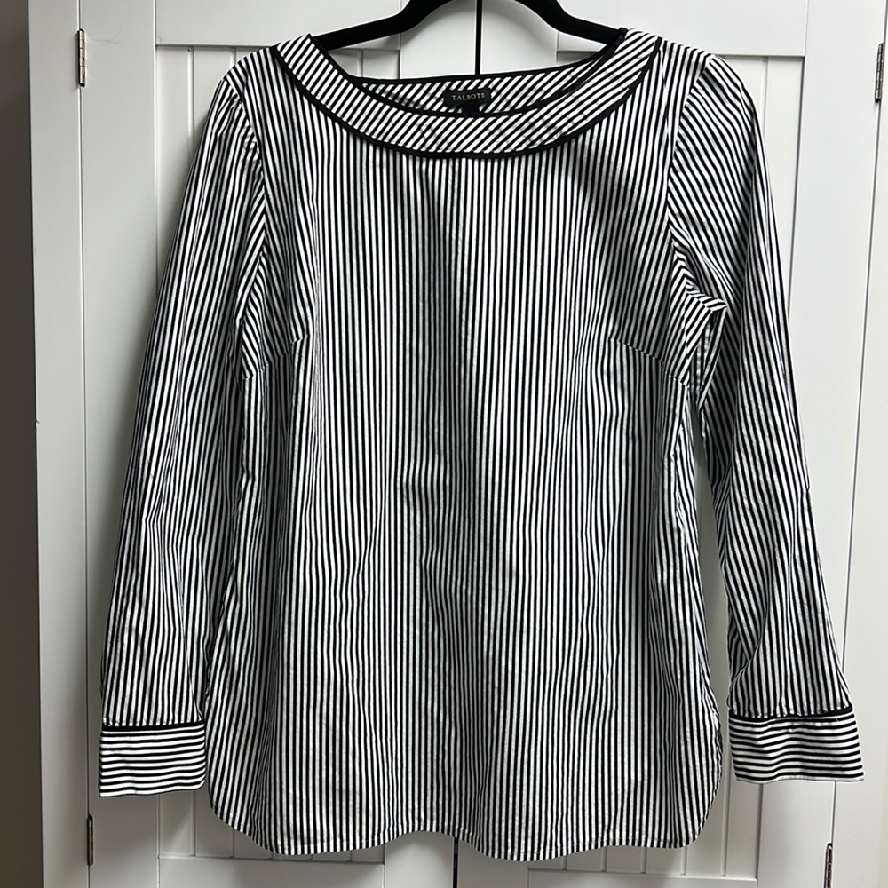 Talbots SZ S Long Sleeve Blouse, Stripes